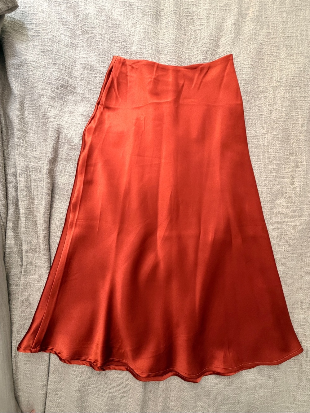Women’s Satin Slip Skirt in Rust